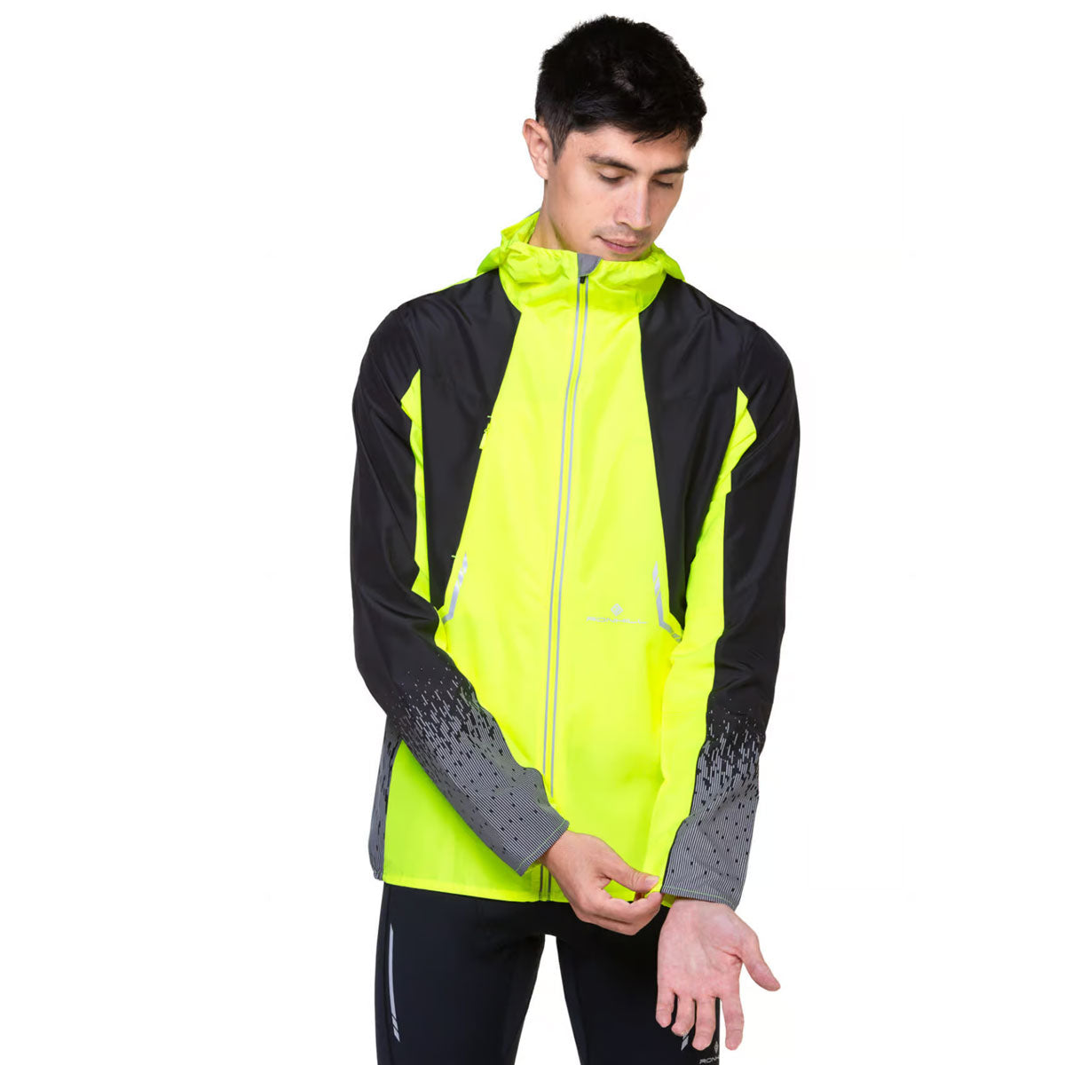 Ronhill Tech Reflect Running Jacket Mens Fluo Yellow Black Reflect