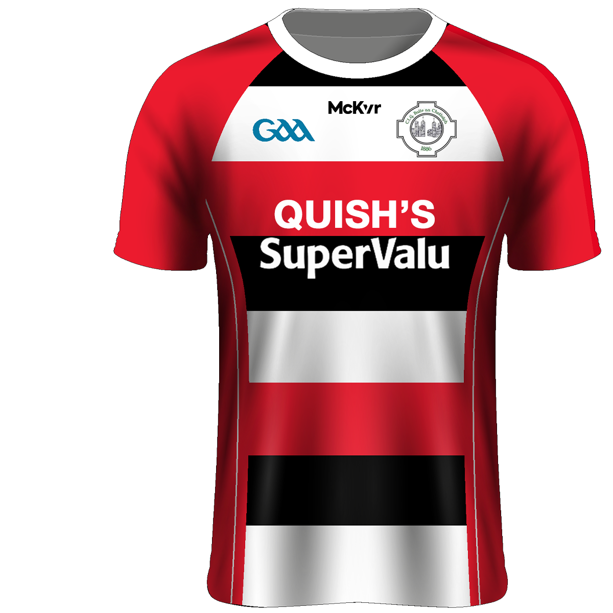 Mc Keever Ballincollig GAA Official Away Jersey - Adult - Red/Black