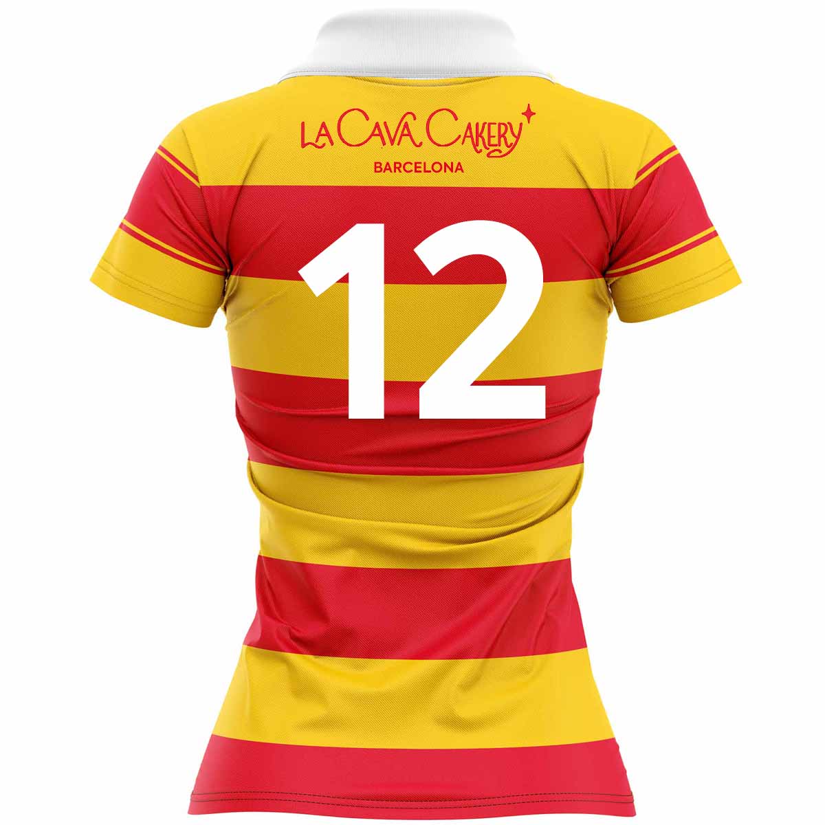 Mc Keever Barcelona Gaels LGFA Numbered Home Jersey - Womens - Saffron/Red