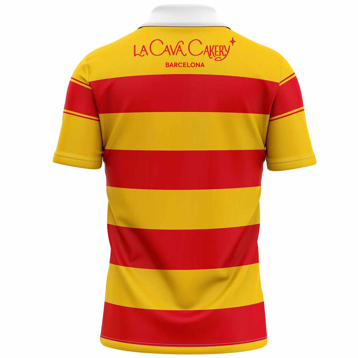 Mc Keever Barcelona Gaels Home Jersey - Adult - Saffron/Red Player Fit