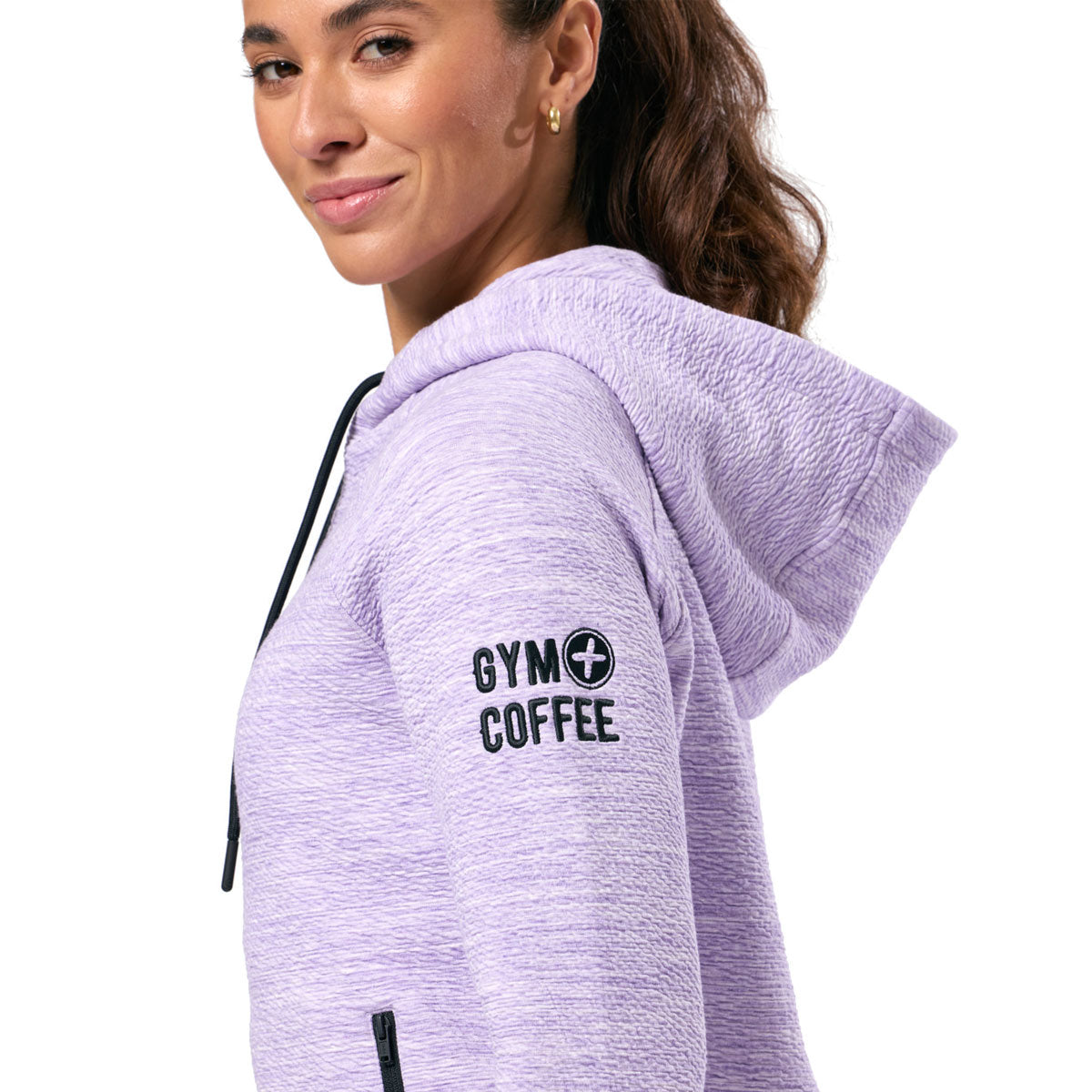 Gym+Coffee Fleck Hoodie - Womens - Lilac