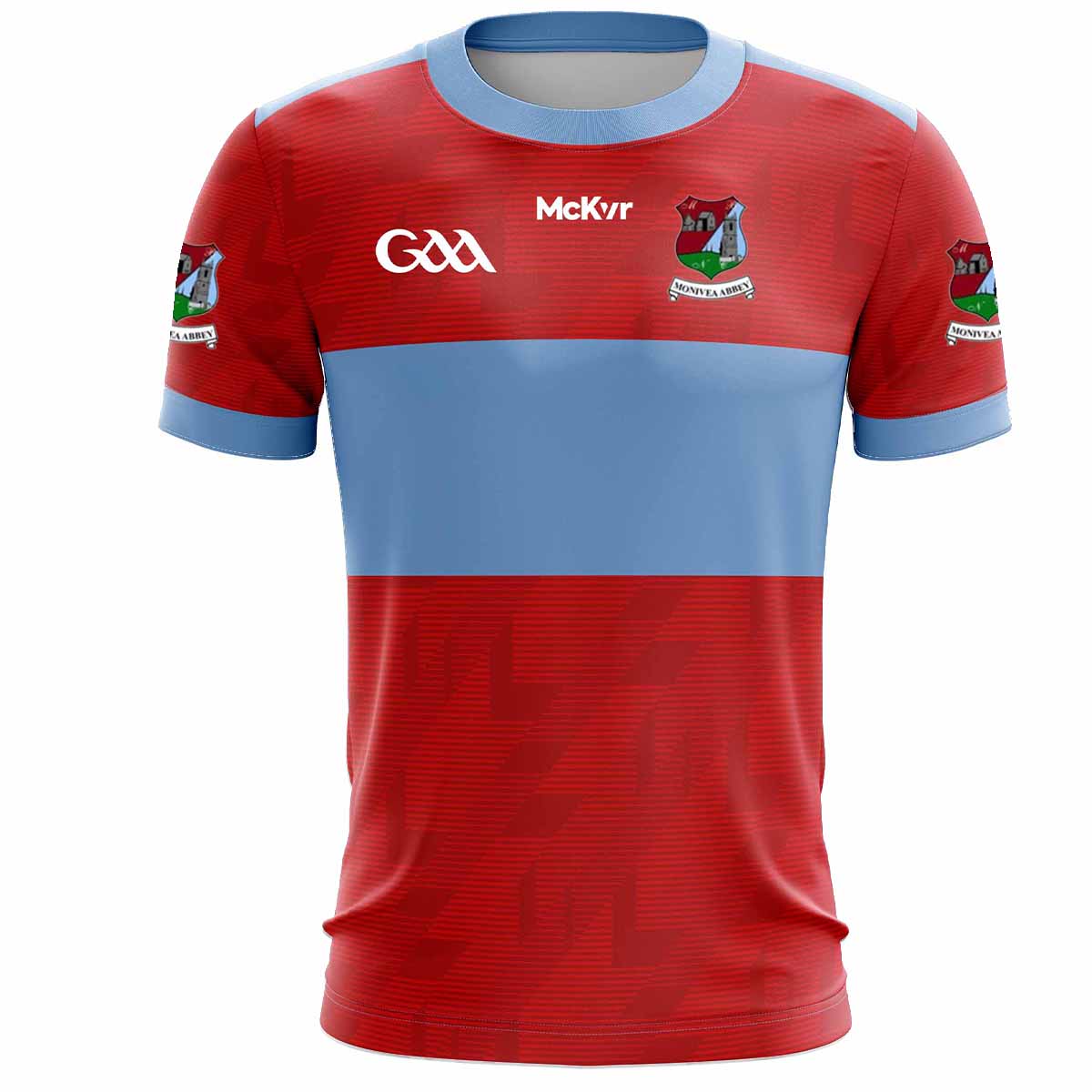 Mc Keever Monivea Abbey GAA Playing Jersey - Adult - Red/Sky