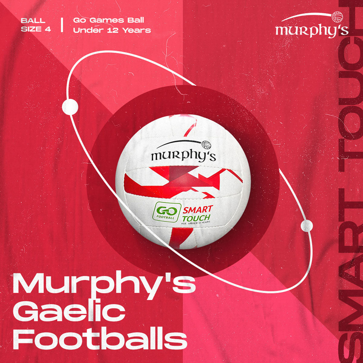 Murphy's Smart Touch Gaelic Football - White/Red