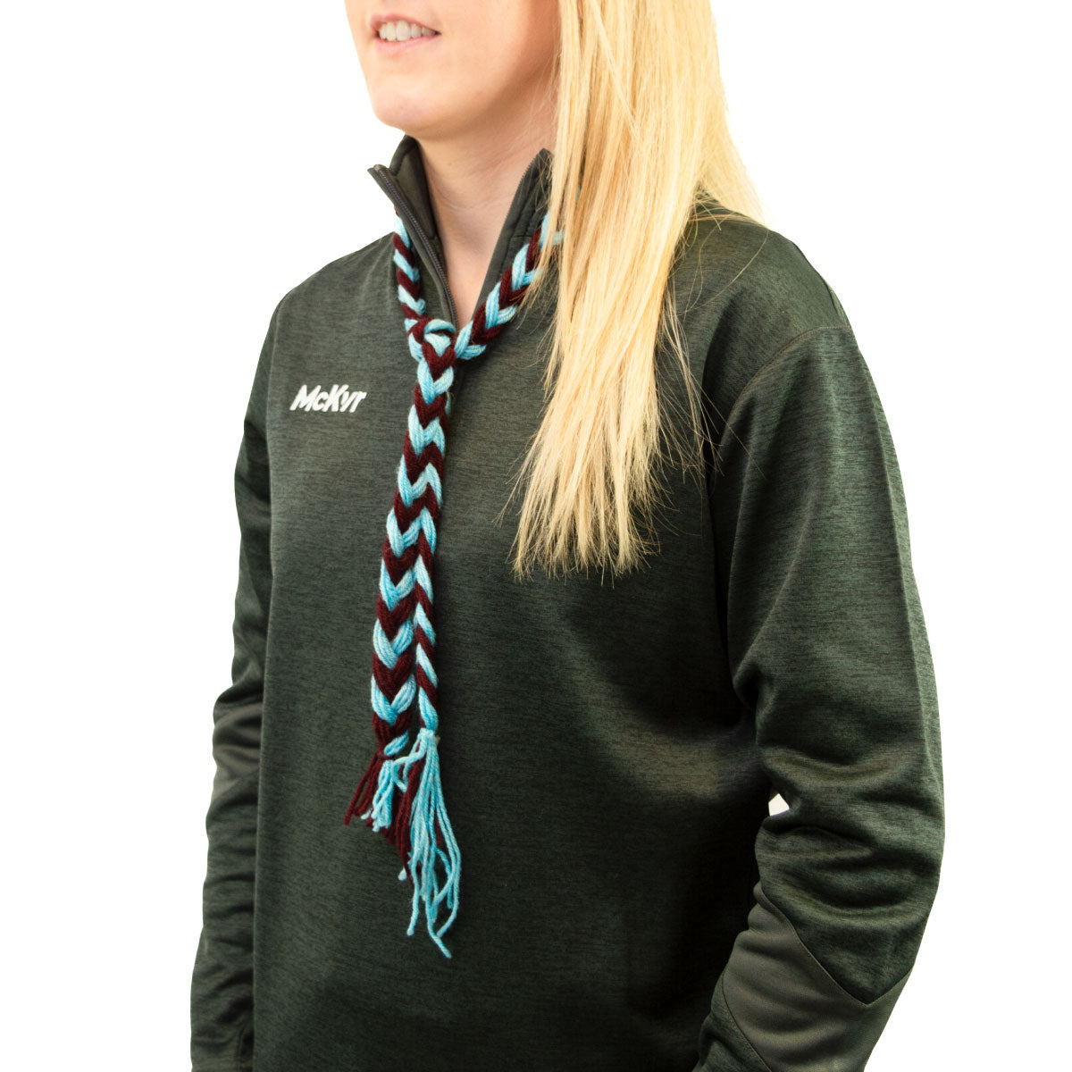 Mc Keever Sports Supporters Wool Plait - Maroon/Sky Blue