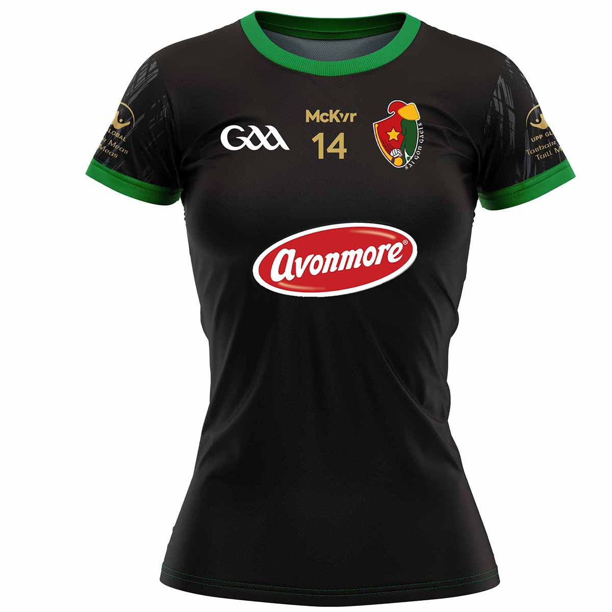 Mc Keever Saigon Gaels GAA Numbered Home Jersey - Womens - Black