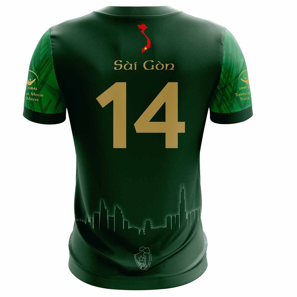 Mc Keever Saigon Gaels GAA Numbered Away Jersey - Adult - Green Player Fit