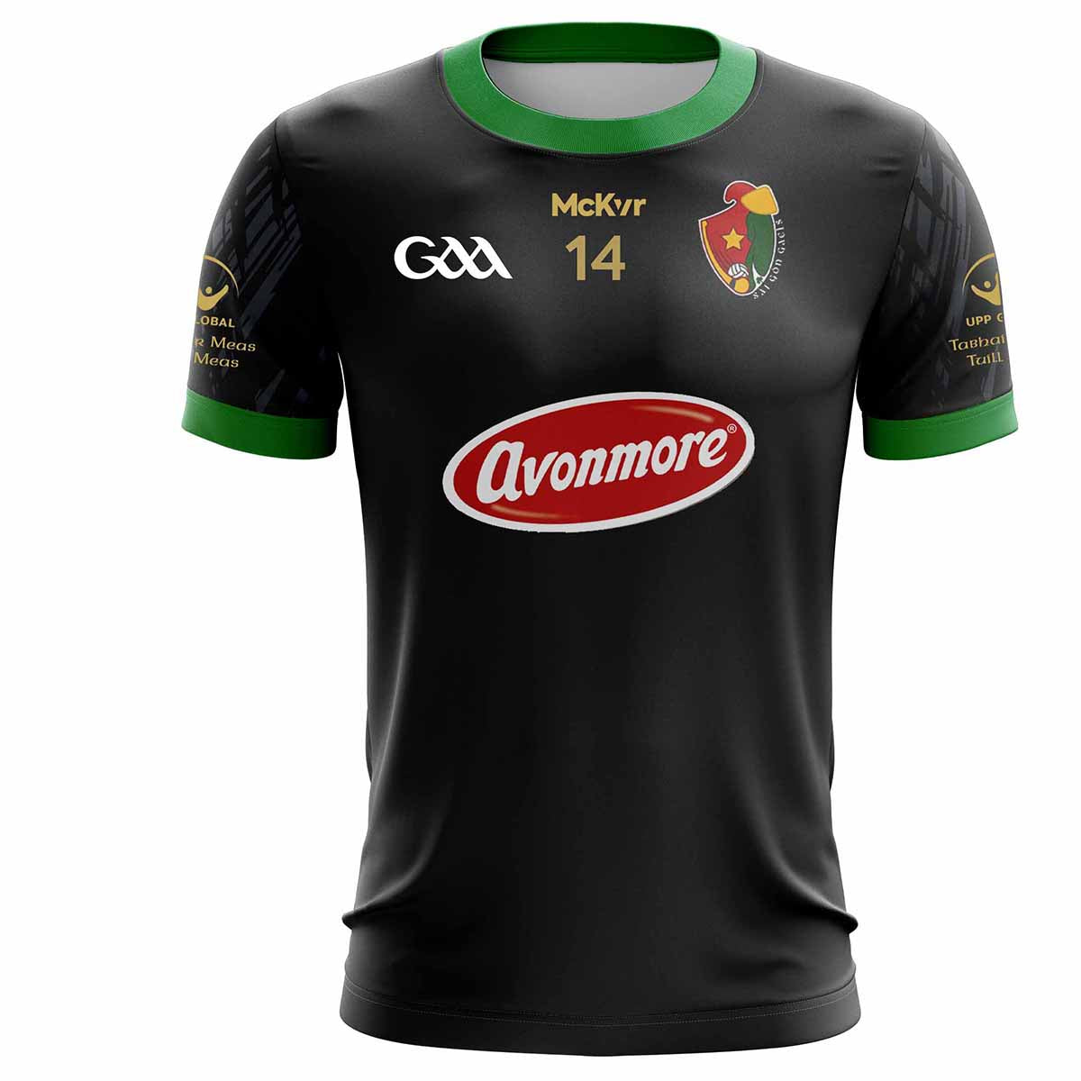 Mc Keever Saigon Gaels GAA Numbered Home Jersey - Adult - Black Player Fit