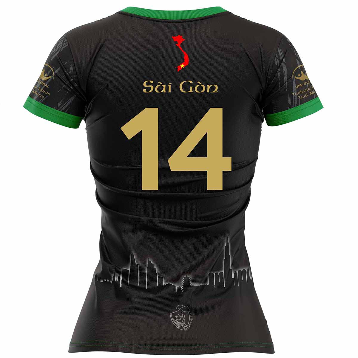 Mc Keever Saigon Gaels GAA Numbered Home Jersey - Womens - Black