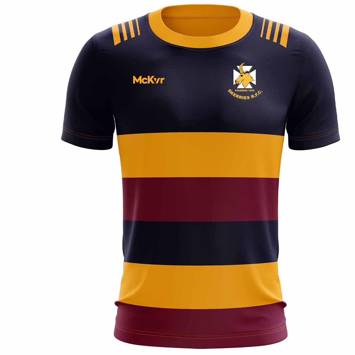 Mc Keever Skerries RFC Playing Jersey - Adult - Navy/Maroon/Amber