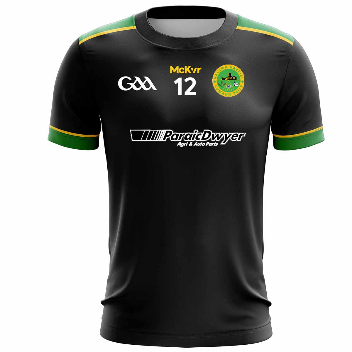 Mc Keever St Gabriels GAA Numbered Playing Jersey - Youth - Black