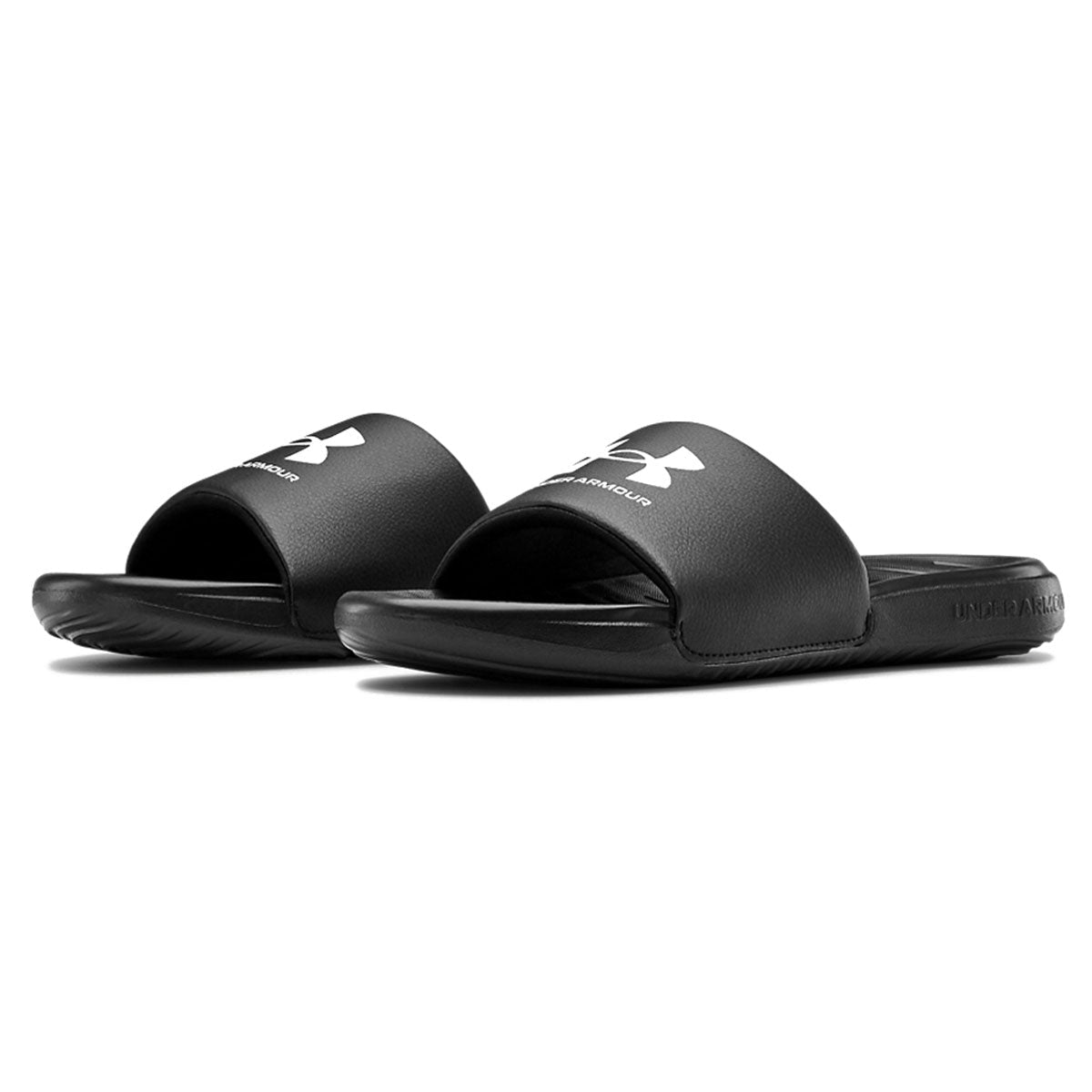 Under Armour Ansa Fixed Sliders - Mens - Black/Black/White