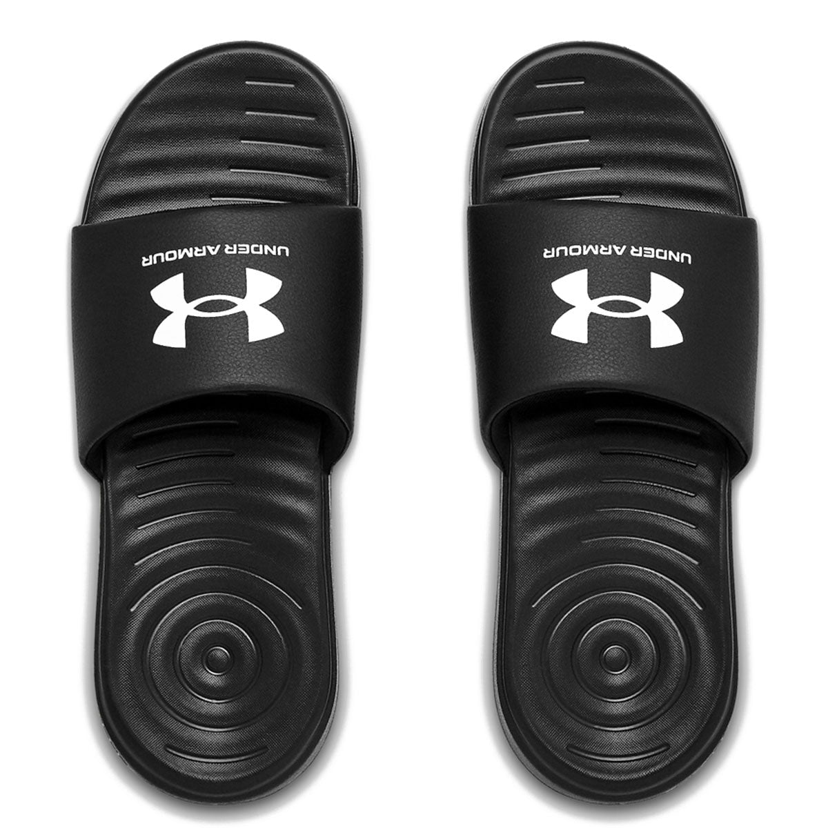 Under Armour Ansa Fixed Sliders - Mens - Black/Black/White