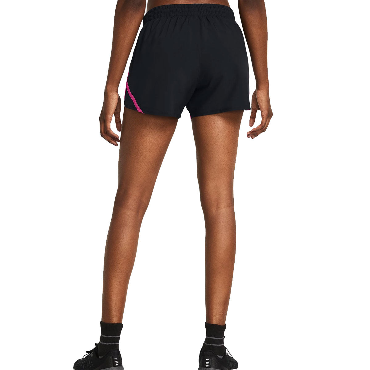 Under Armour Fly By Running Shorts - Womens - Black/Astro Pink/Reflective