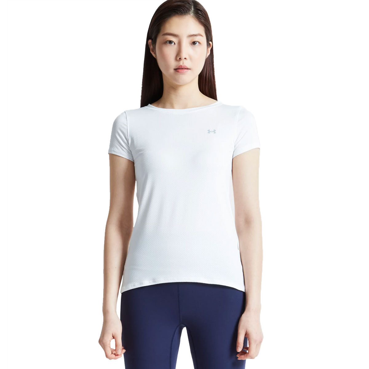 Under Armour Heatgear Armour Short Sleeve Tee - Womens - White/Metallic Silver