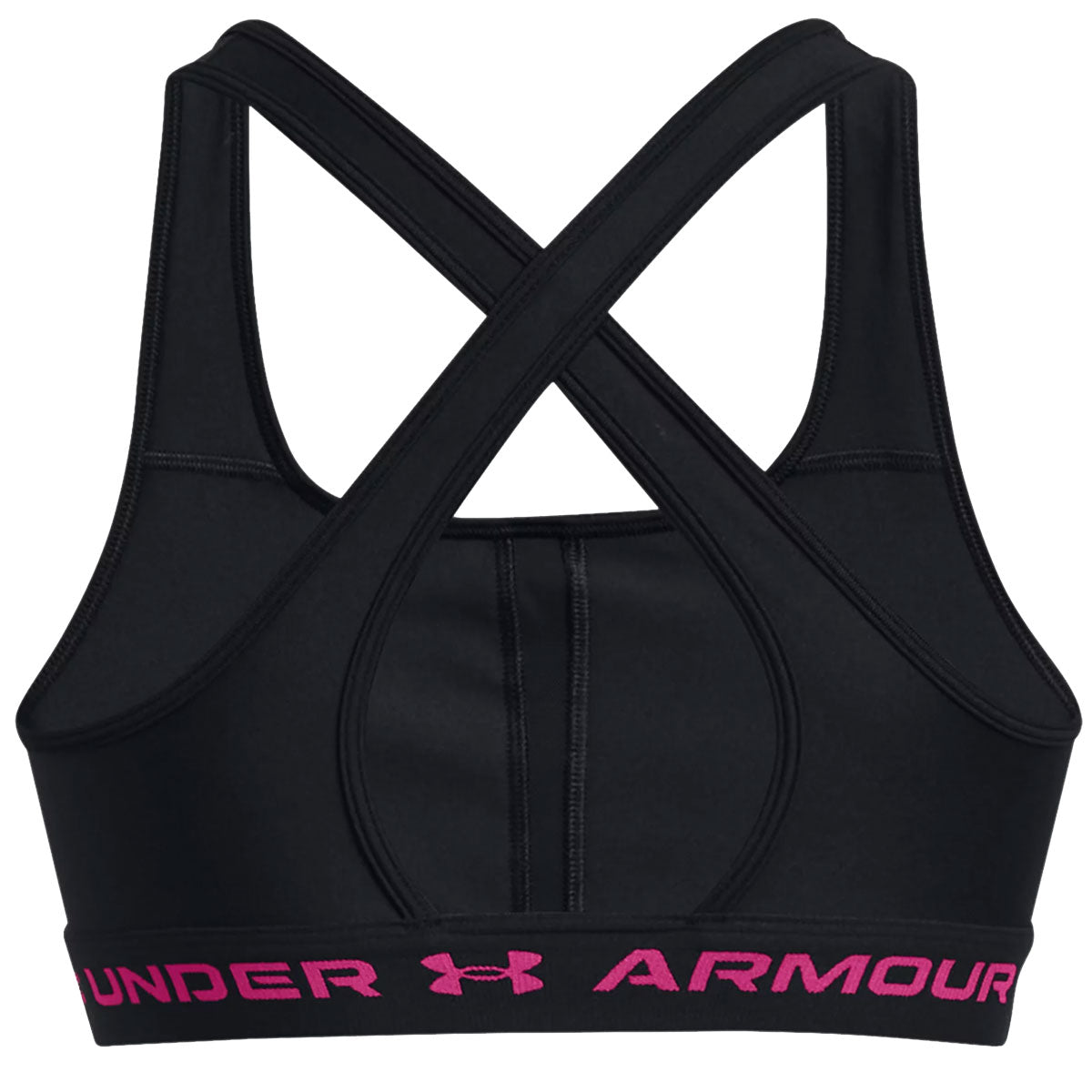 Under Armour Armour Mid Crossback Sports Bra - Womens - Black/Astro Pink