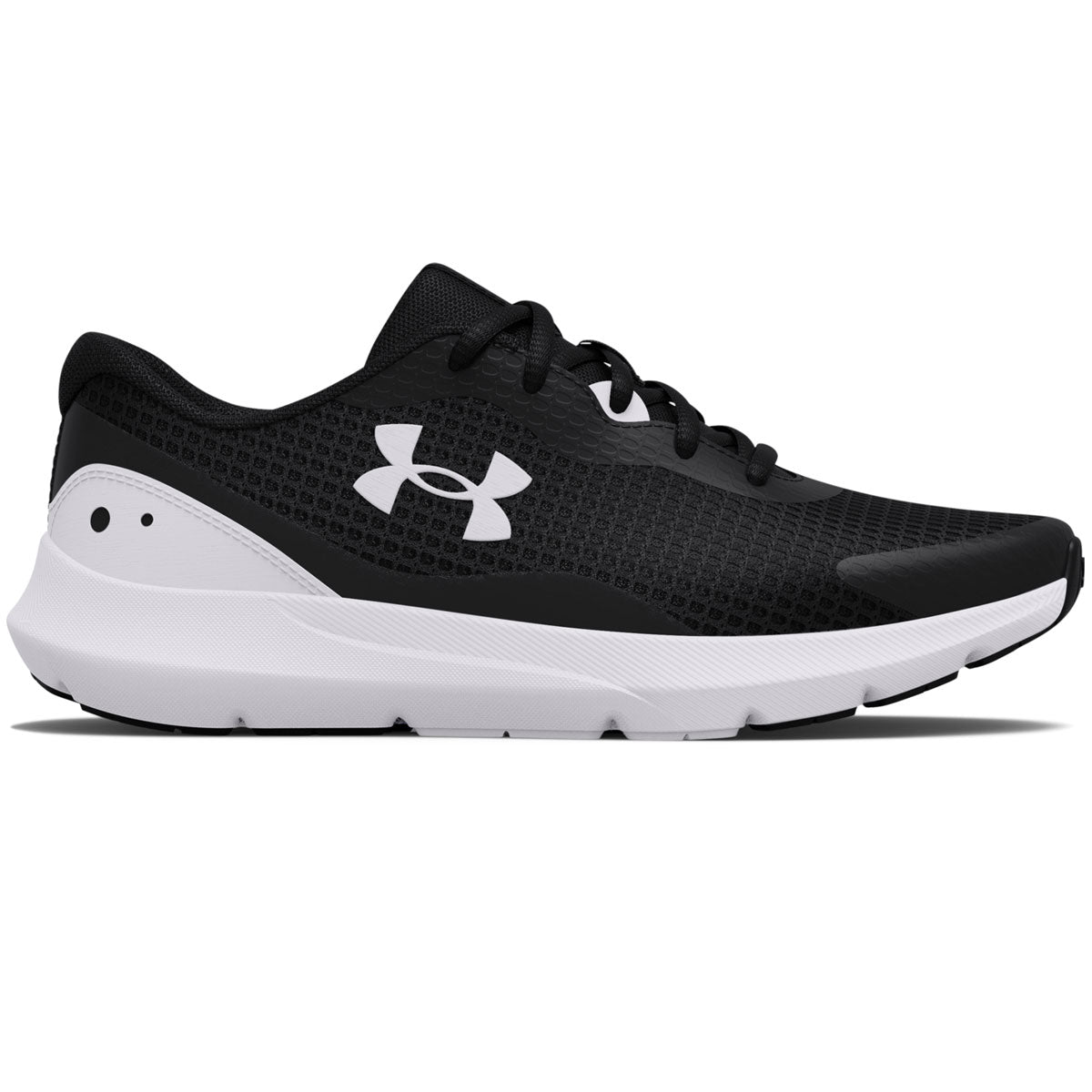 Black and white store under armour shoes