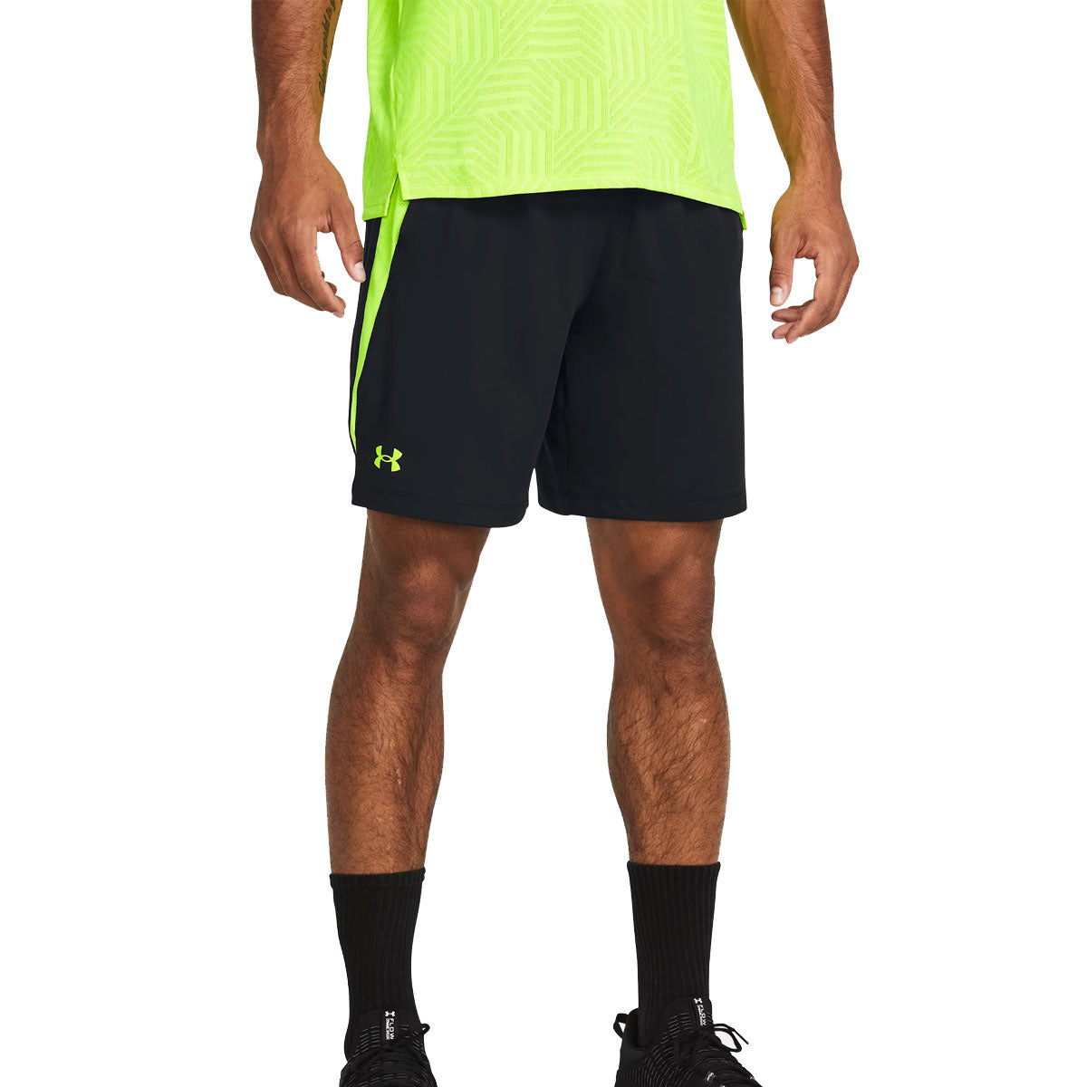 Under Armour Tech Vent Training Shorts - Mens - Black/High Vis Yellow