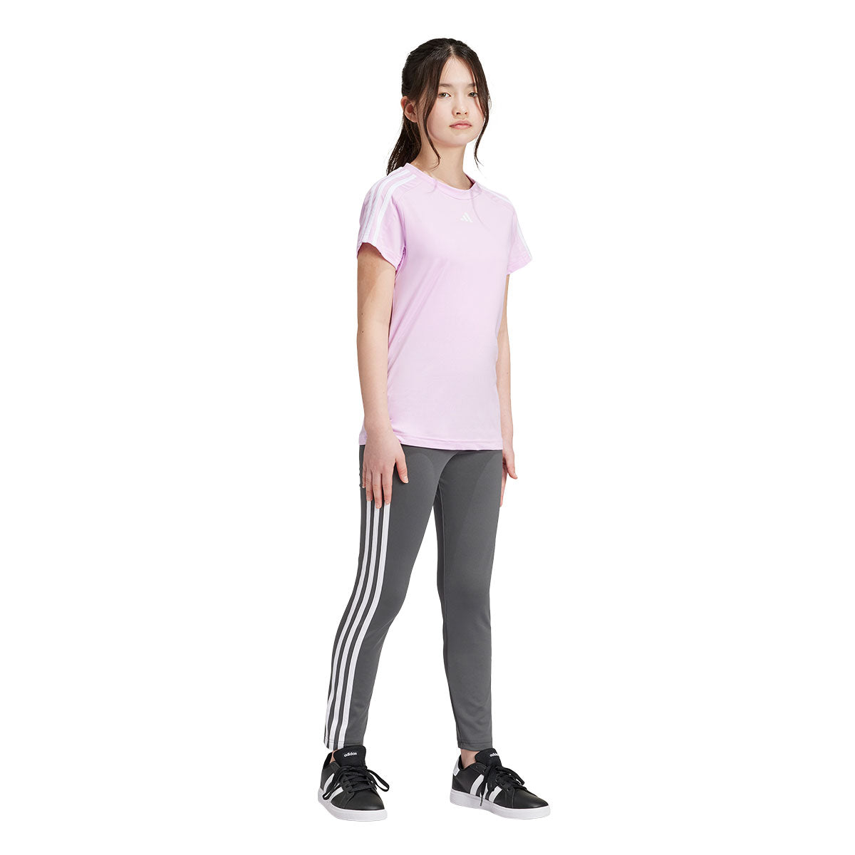 adidas Training Essentials 3 Stripes Tights Girls Grey White McKeever Sports IE