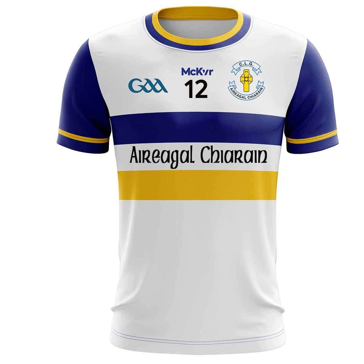 Mc Keever Errigal Ciaran GAA Numbered Home Jersey - Youth - White/Royal