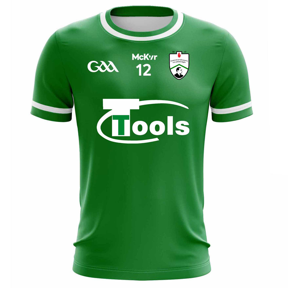 Mc Keever Fintona Pearses GAA Numbered Playing Jersey - Adult - Green Player Fit