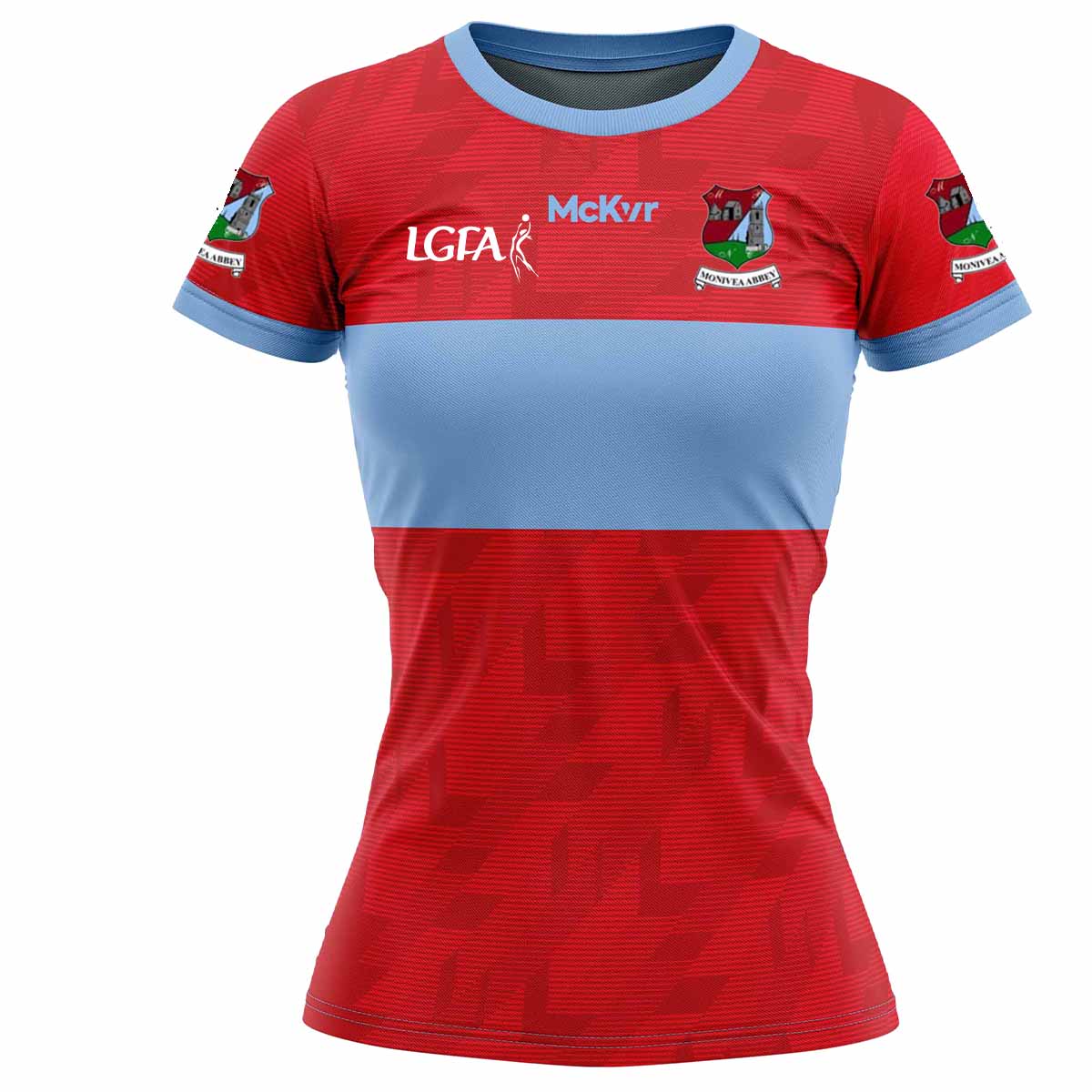 Mc Keever Monivea Abbey LGFA Playing Jersey - Womens - Red/Sky