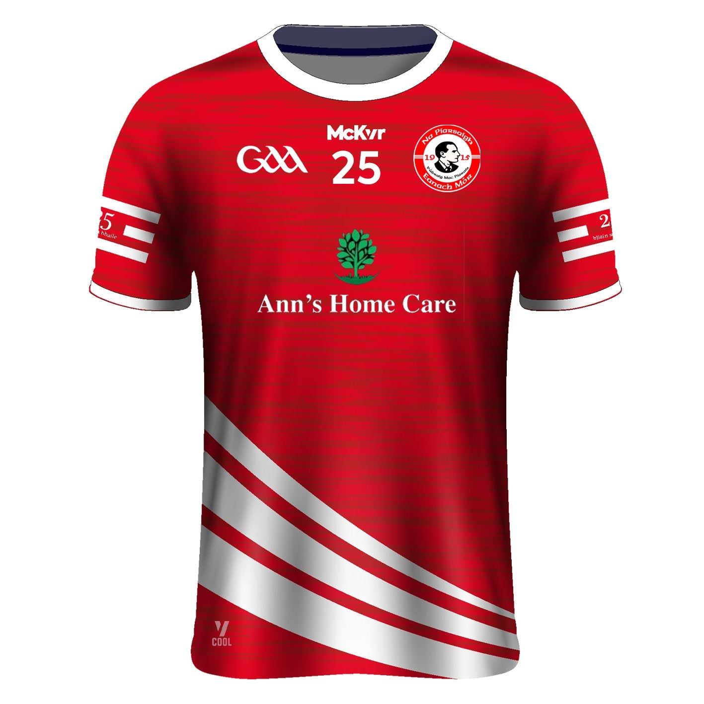 Mc Keever Na Piarsaigh Eanach Mor CLG Official Match Jersey - Adult - Red/White