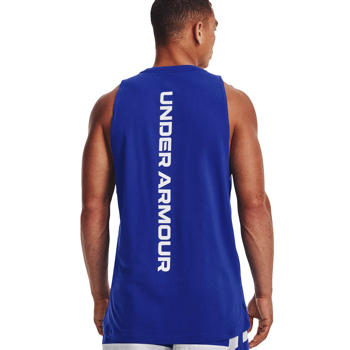 Under Armour Baseline Cotton Tank Top - Mens - Royal/White