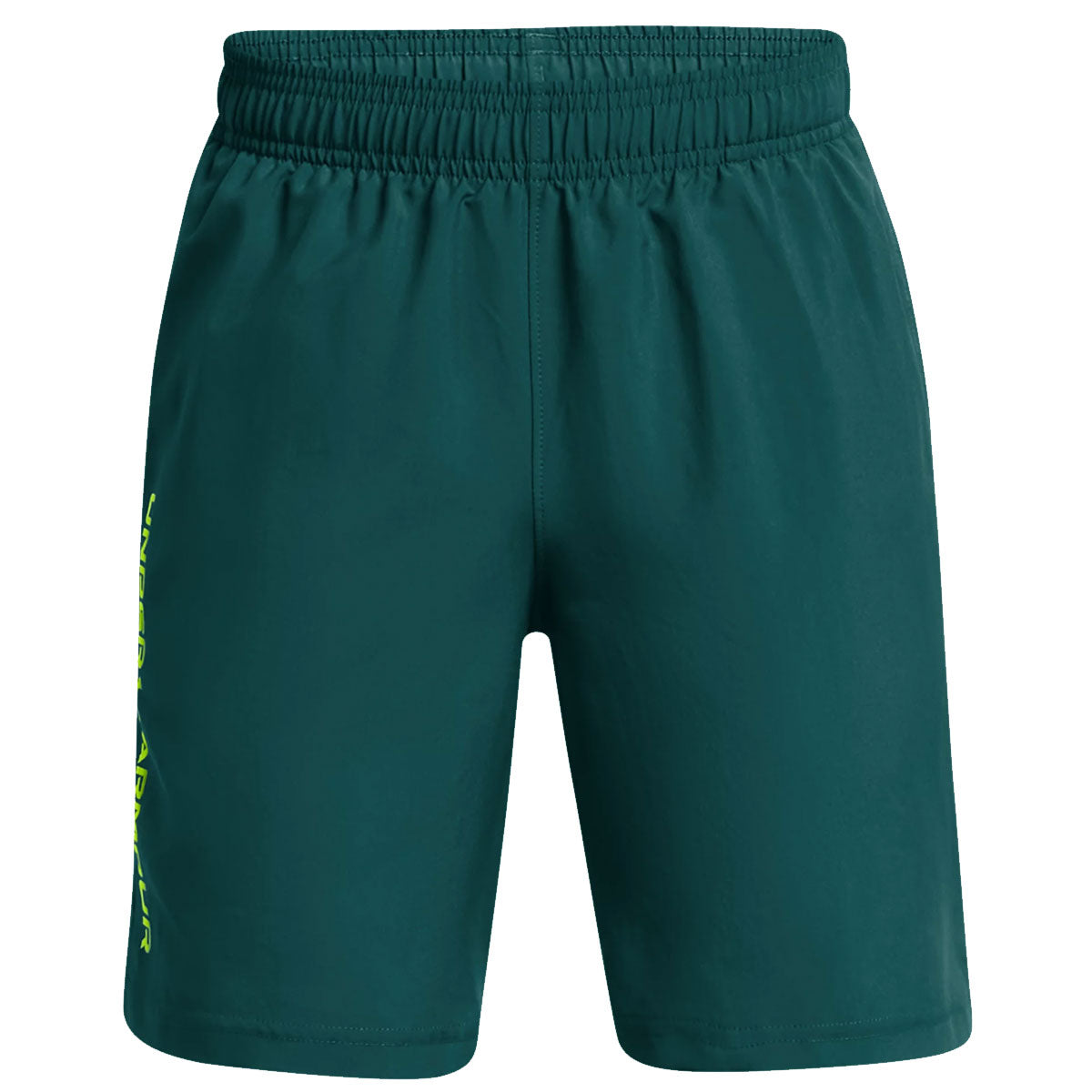 Under Armour Woven Wordmark Shorts - Boys - Hydro Teal/High Vis Yellow