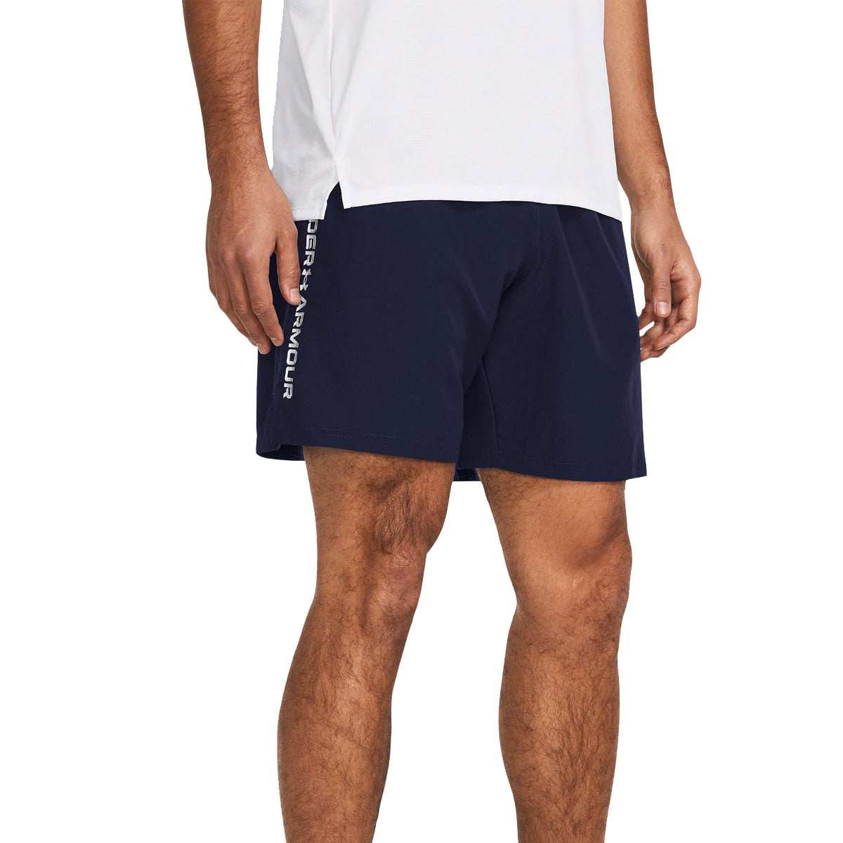 Under Armour Woven Woodmark Shorts - Mens - Midnight Navy/White