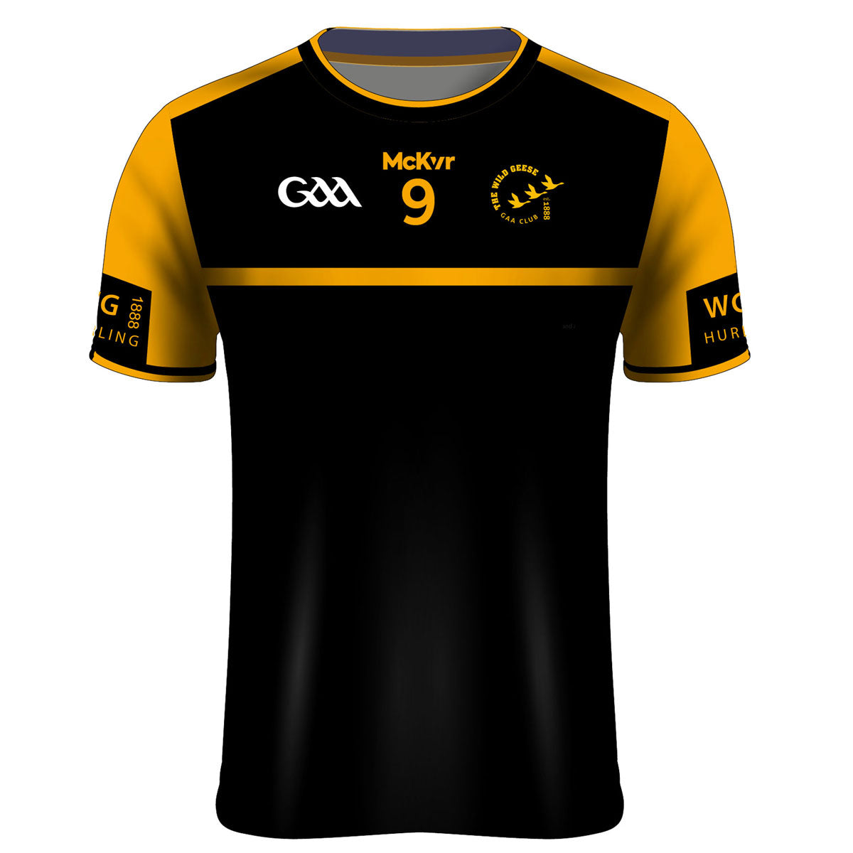 Mc Keever Wild Geese GAA Numbered Match Jersey - Youth - Black/Amber