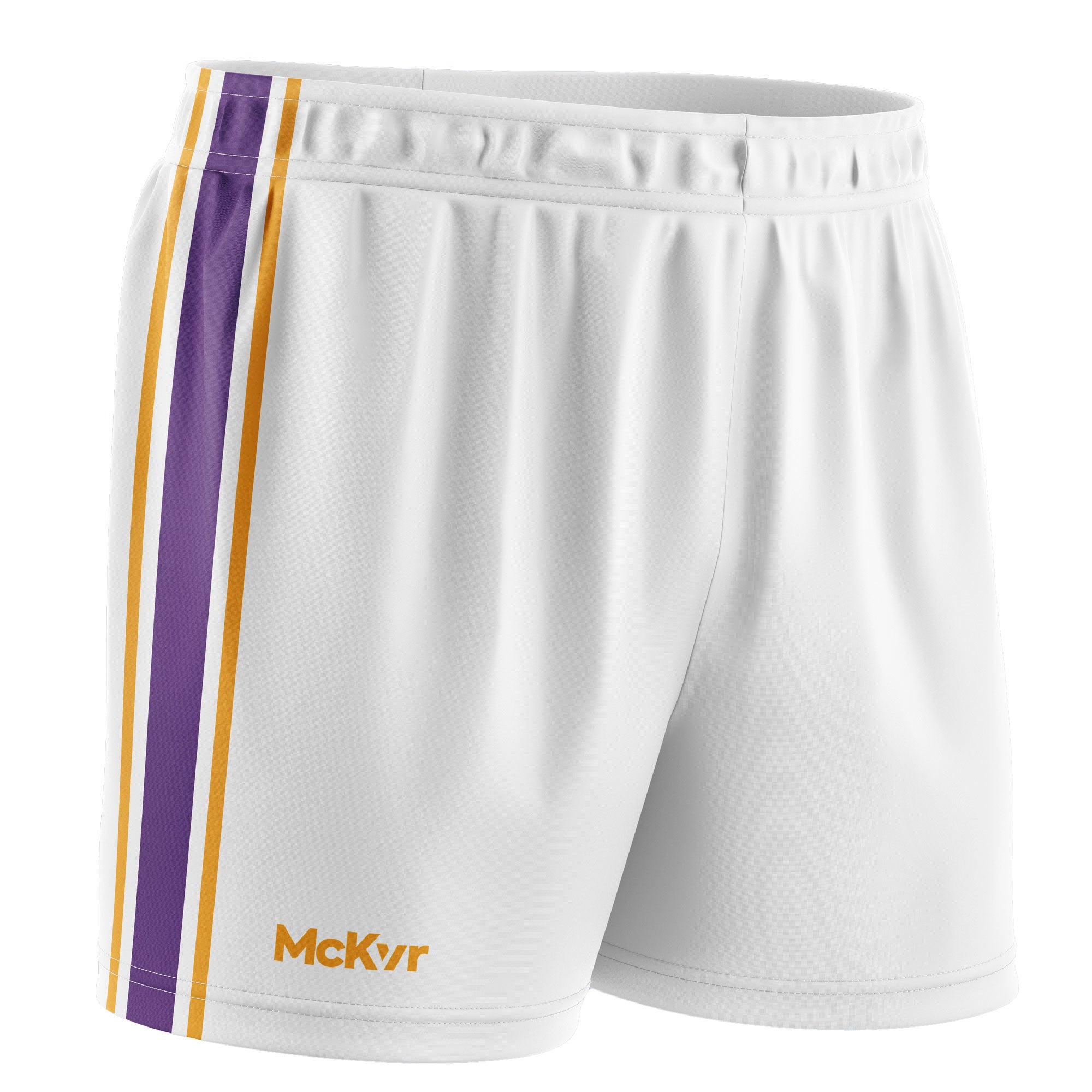 Mc Keever Core 22 GAA Shorts - Youth - White/Purple/Gold